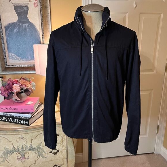 $425 EEUC Men's Vince Hooded Zip Front Jacket M46424609 in Black Size MEDIUM - Picture 1 of 4